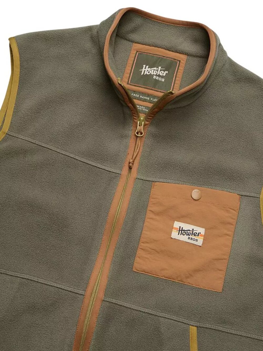 Howler Brothers Men's Free Range Fleece Vest Size S NWOT Oregano Green